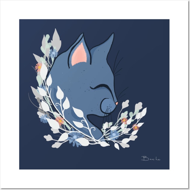 Happy Cat In The Springtime Garden Wall Art by LittleBunnySunshine